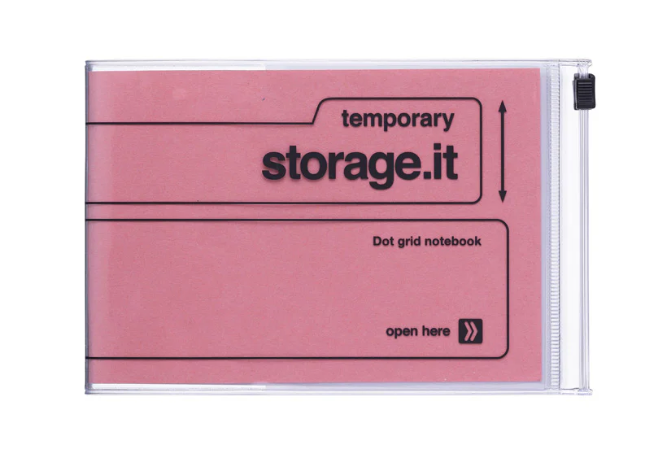 Carnet zippé A6 rose