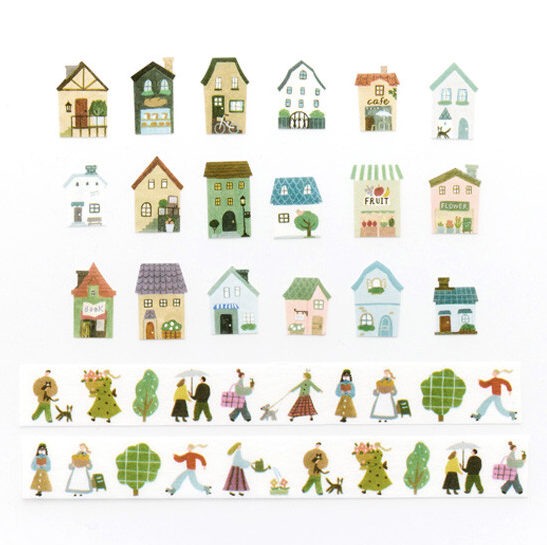 Masking Tape Gommettes "Vie de village"