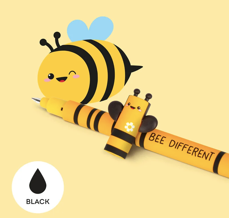 Stylo effaçable noir - Abeille