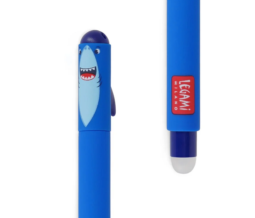 Stylo effaçable bleu - Requin