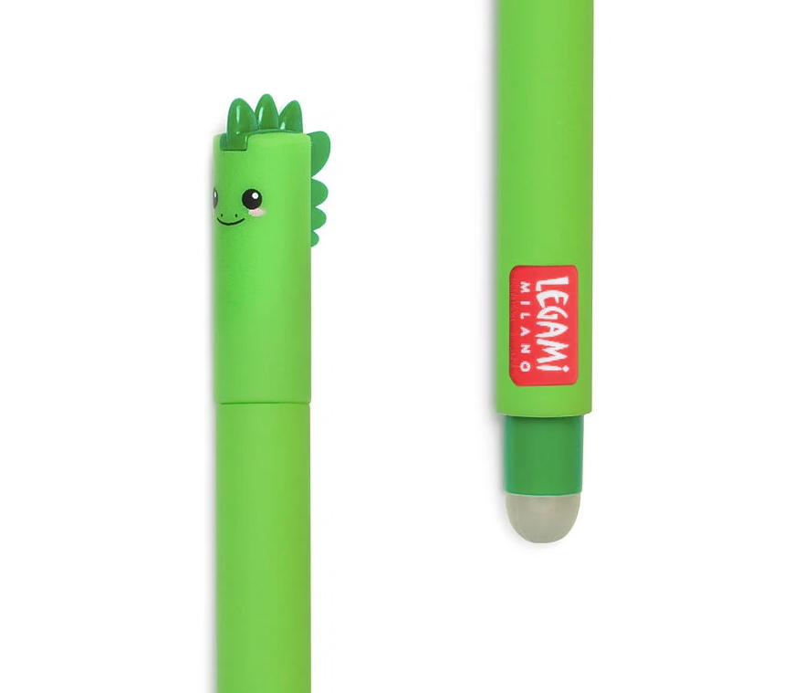 Stylo effaçable vert - Dinosaure