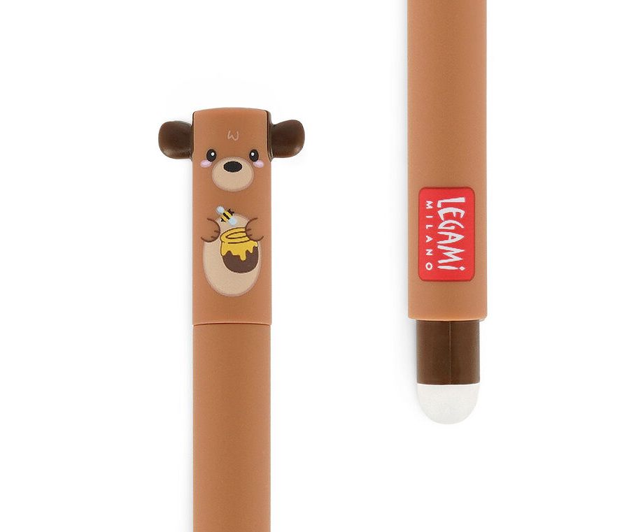 Stylo effaçable rouge - Ourson
