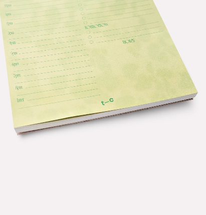 Bloc - planner quotidien vert