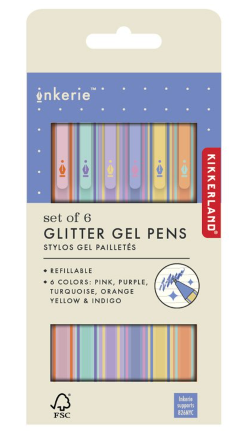 Lot de 6 stylos pailletés