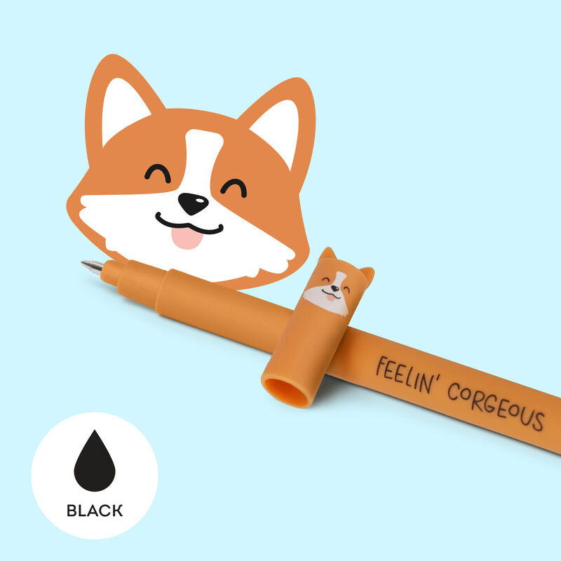Stylo effaçable noir - Chien