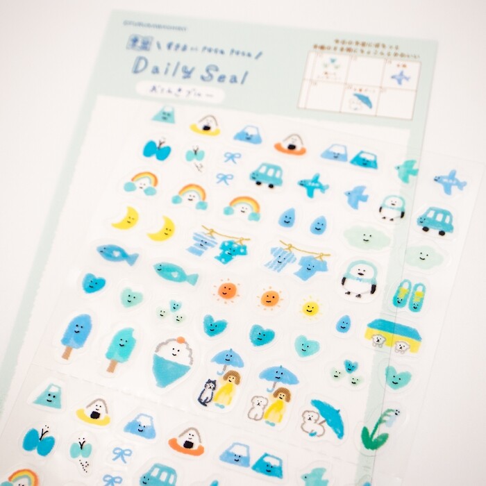Mini stickers bleus