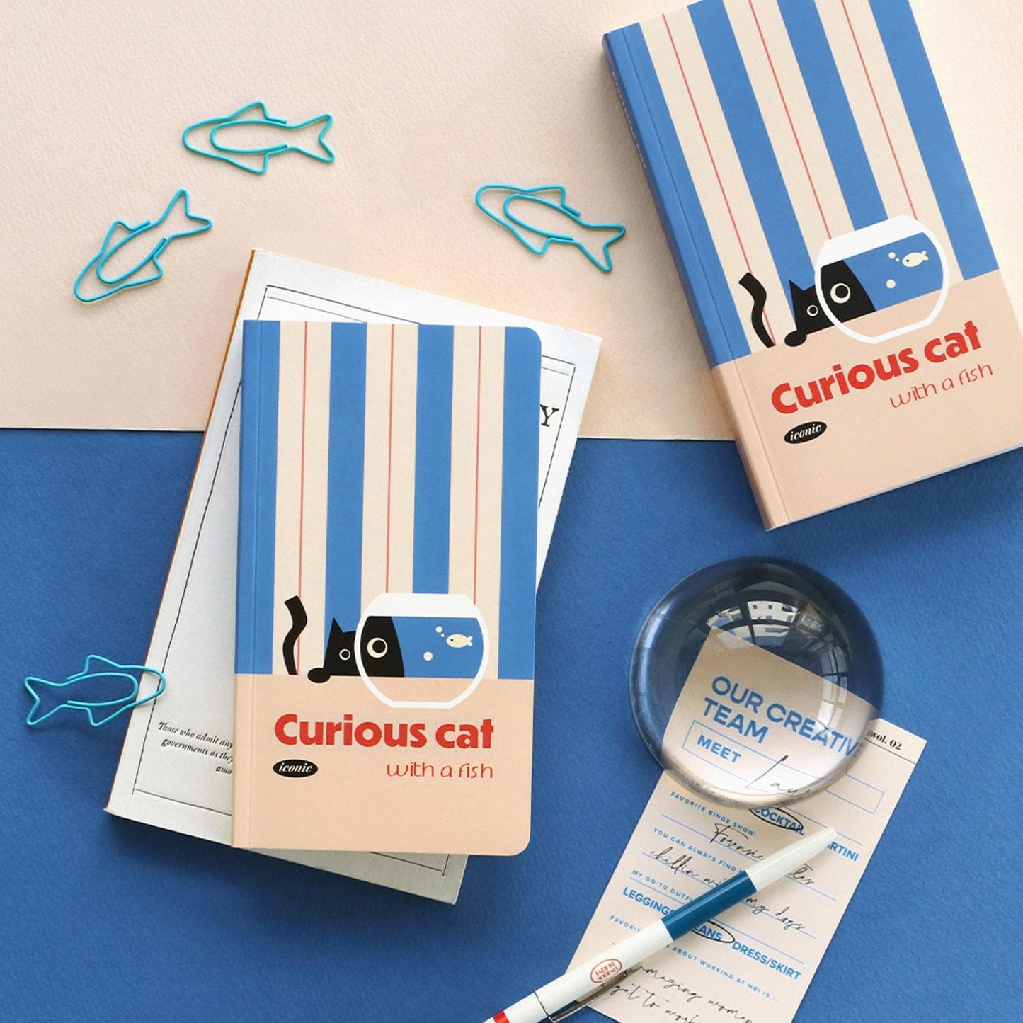 Slow handy notebook "Curious Cat"