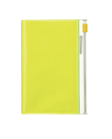 Petit carnet zippé jaune fluo