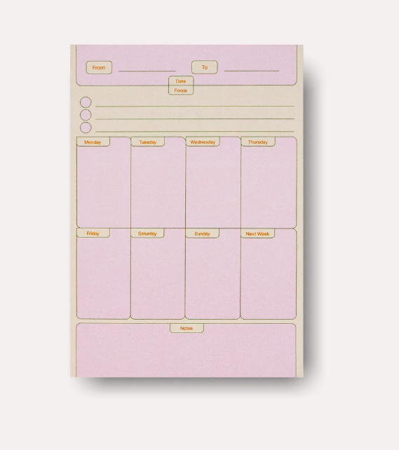 Notes autocollantes - planner hebdomadaire