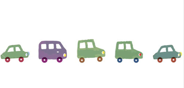 Mini stylo frise - voitures