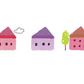 Mini stylo frise - maisons