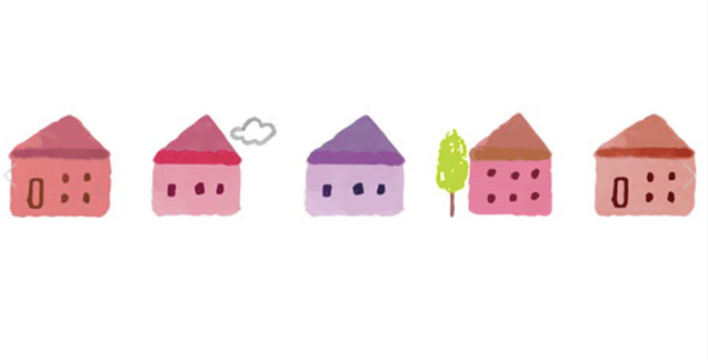 Mini stylo frise - maisons