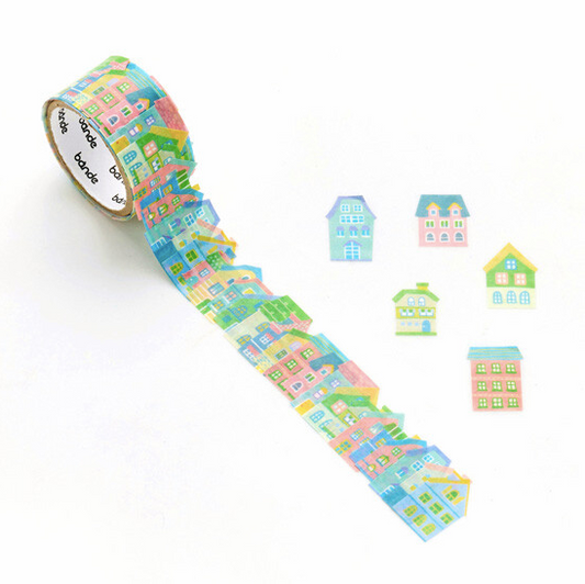 Masking Tape Gommettes "Maisons colorées"