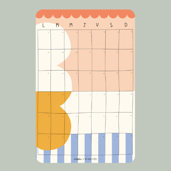 Calendrier mensuel magnétique