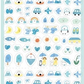 Mini stickers bleus