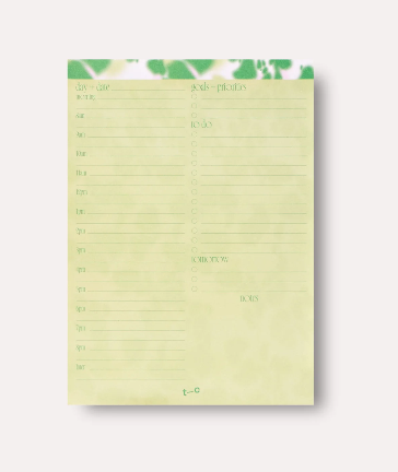 Bloc - planner quotidien vert