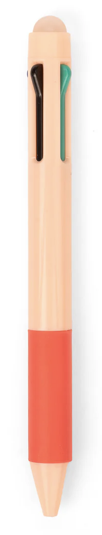 Stylo 4 couleurs effaçables - rose/rouge