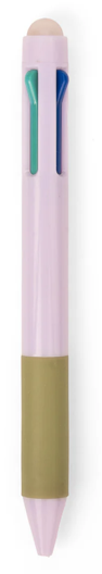 Stylo 4 couleurs effaçables - mauve/kaki