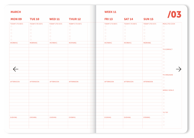 Organiseur 2026 à spirales