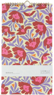 Calendrier d'anniversaires - motif floral