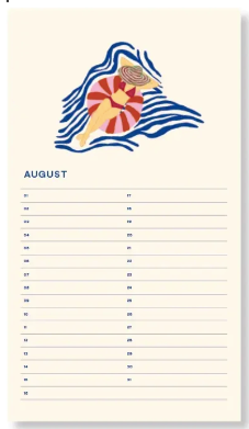 Calendrier d'anniversaires - motif floral