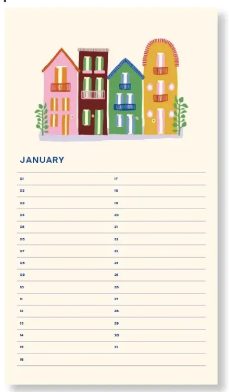 Calendrier d'anniversaires - motif floral