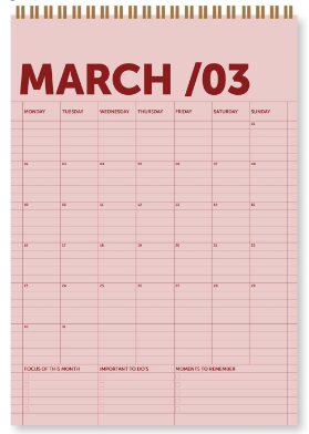 Calendrier mural - A3