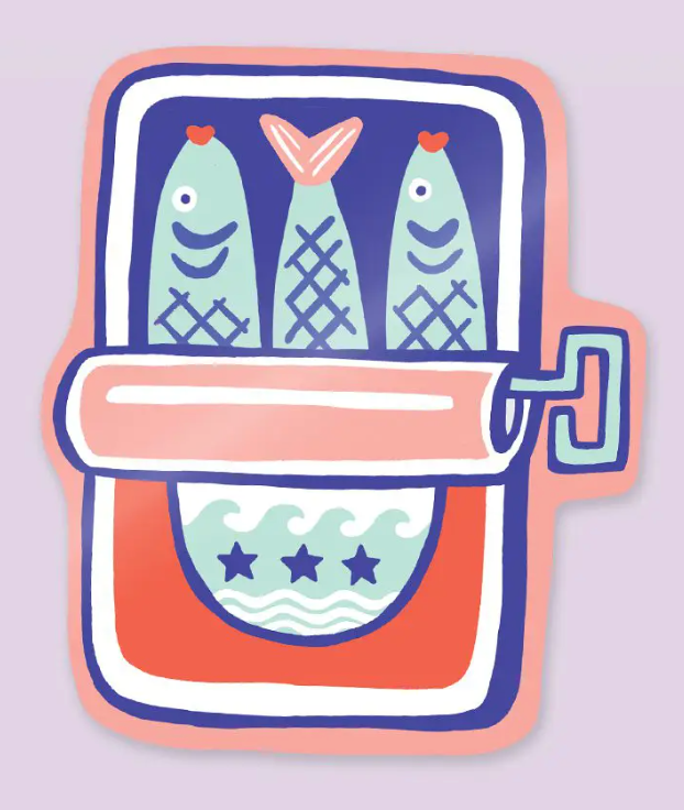 Sticker vinyle "sardines"