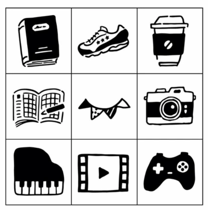 Set de 9 mini tampons - loisirs