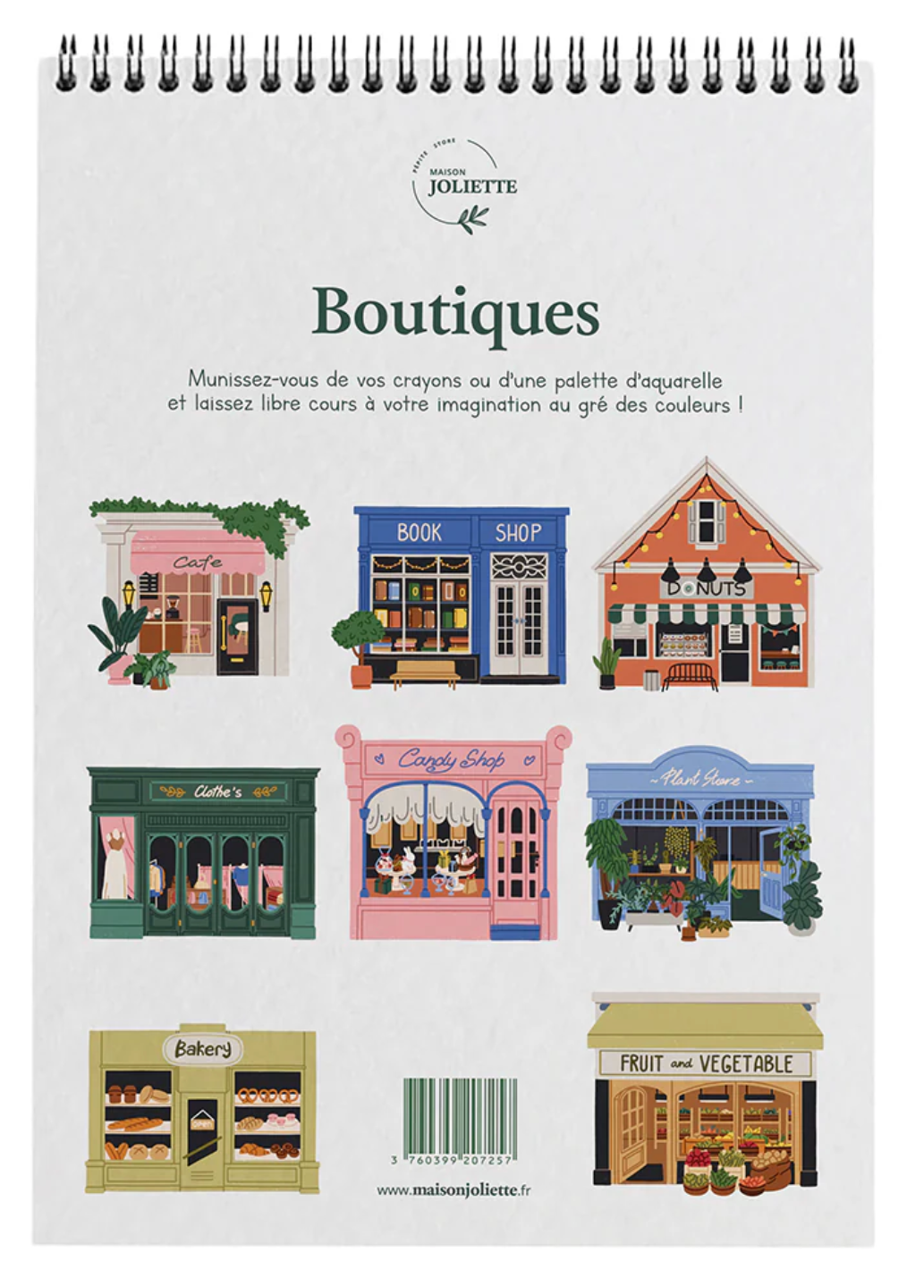 Bloc de coloriage "Boutiques" A4
