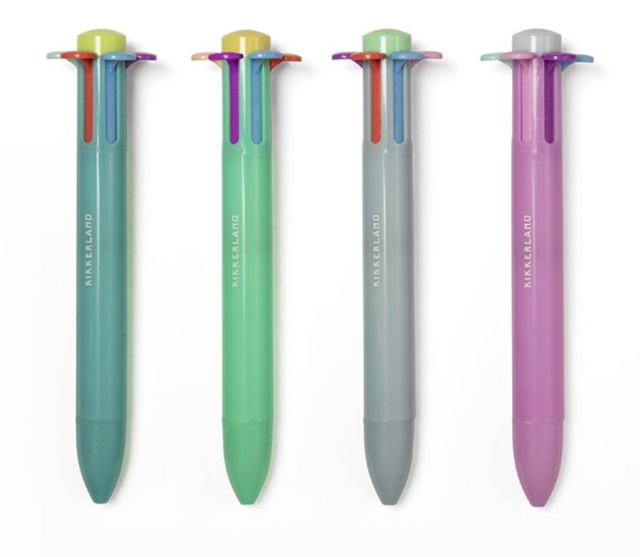 Stylo Fleur - 6 couleurs / Bleu