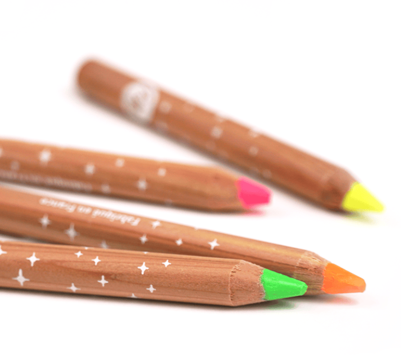 Lot de 4 surligneurs fluo en bois