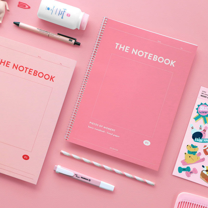 Grand cahier ligné - rose pale