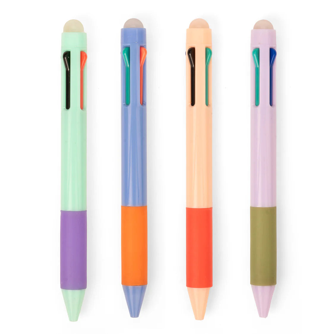 Stylo 4 couleurs effaçables - mauve/kaki
