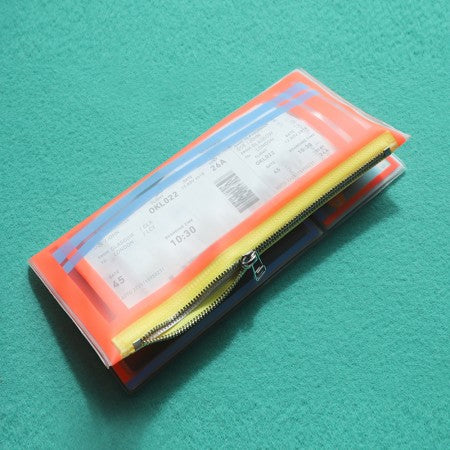 Portefeuille voyage orange / bleue
