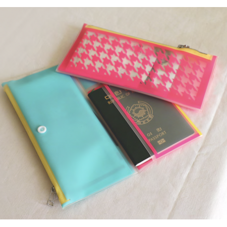 Portefeuille voyage mint / rose